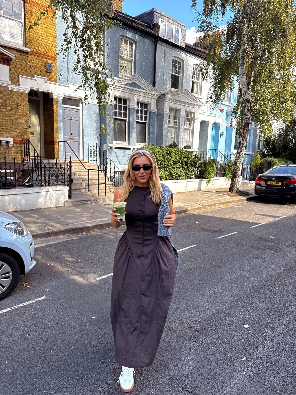 Black Midi Dress With Voluminous Skirt — Classy Layering Dress