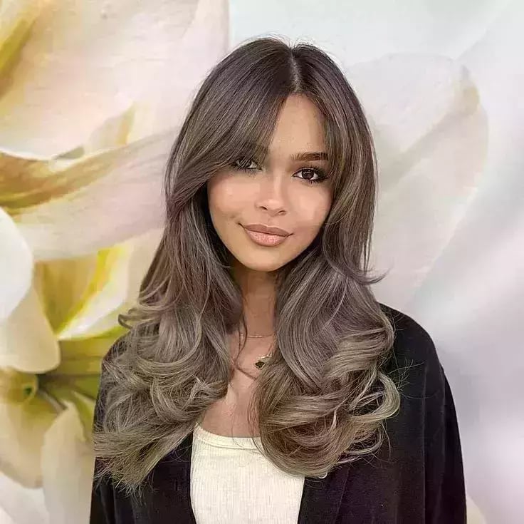 Mid-Back Ash Brown With Greyish Highlights Mid-Back Ash Brown With Greyish Highlights — Classy Length Hair