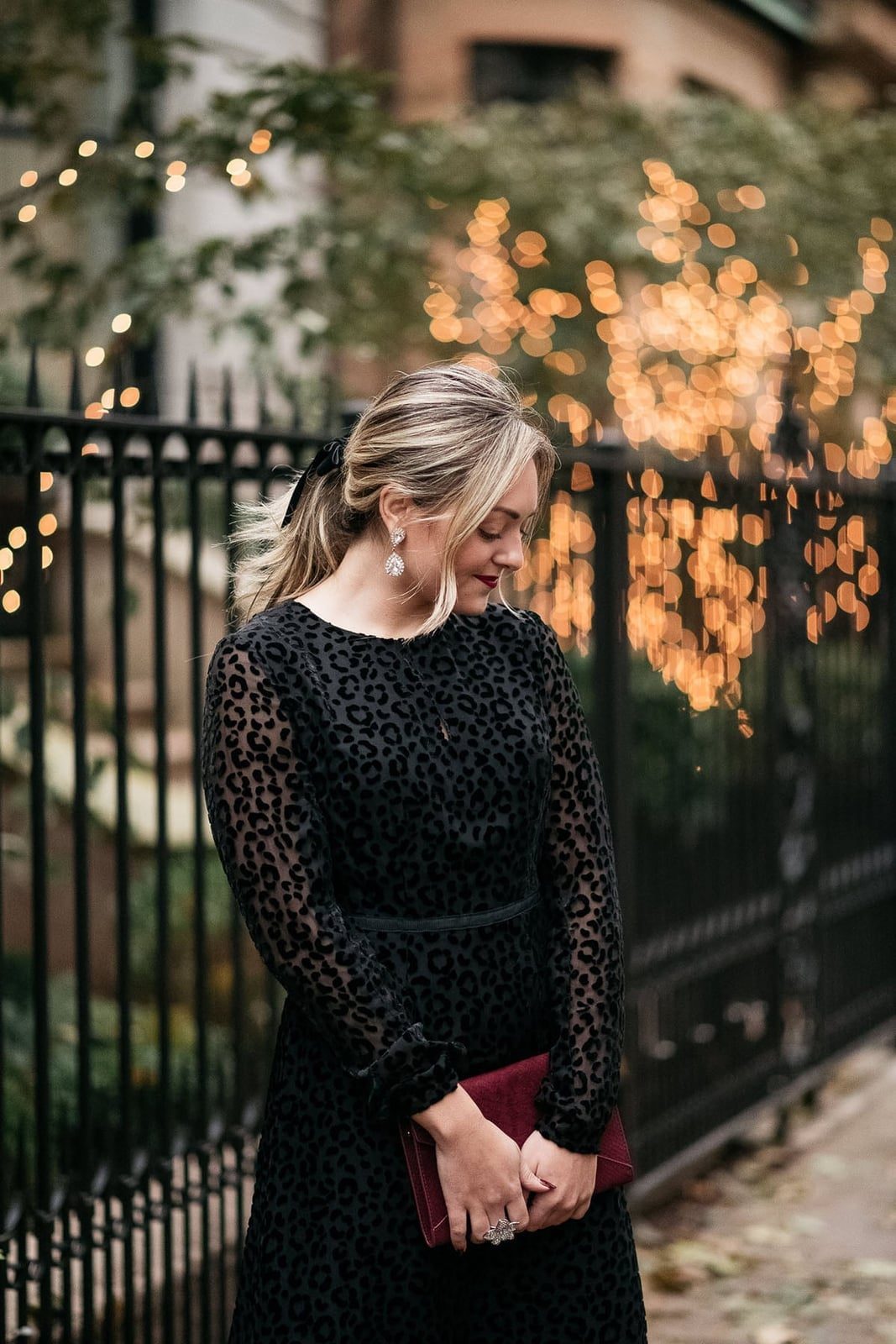 Velvet Dress with Subtle Leopard Flock Print Velvet Dress with Subtle Leopard Flock Print — Classy Leopard Outfits