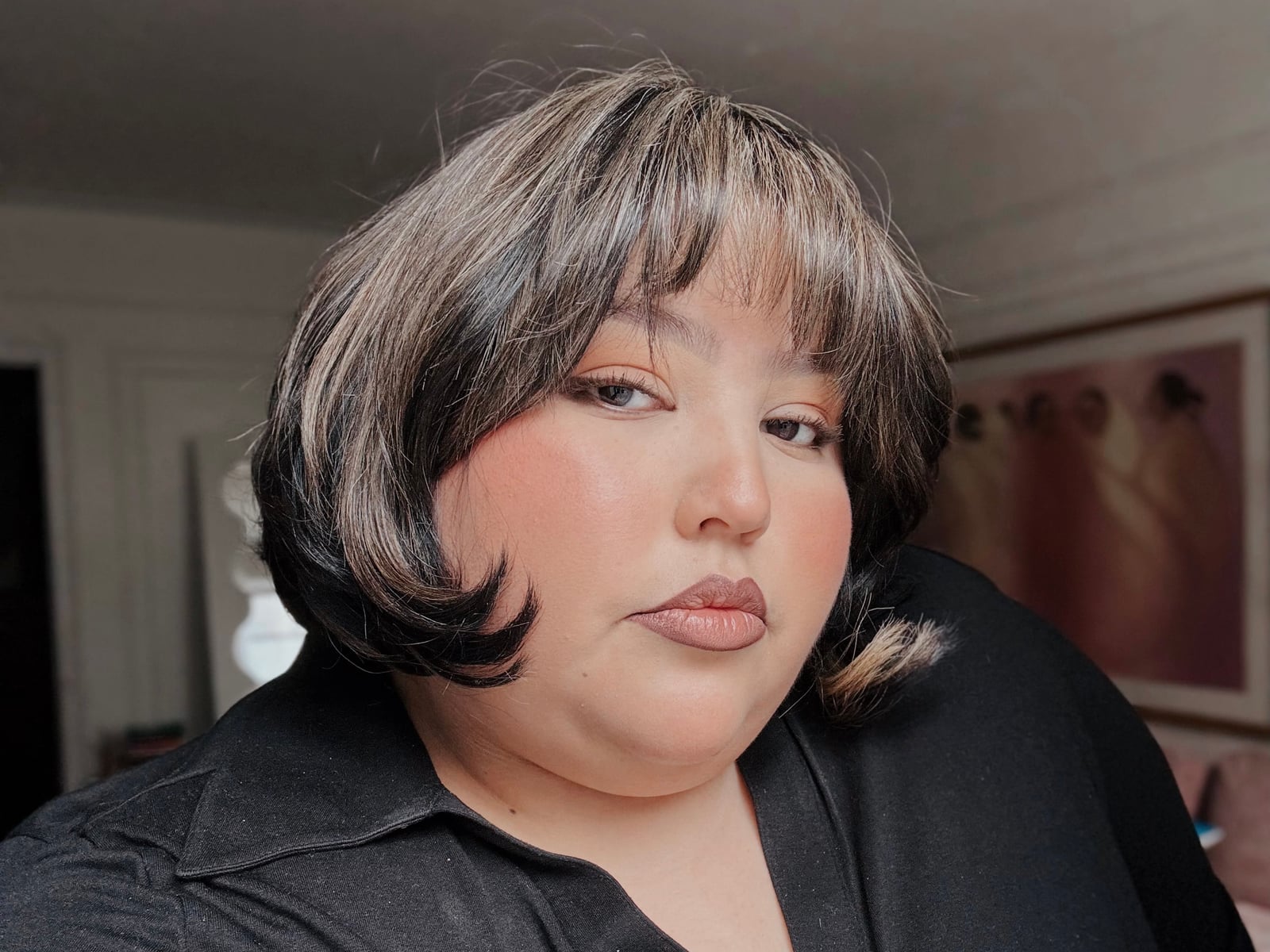 Choppy Bob With Grey Streaks — Classy Lesbian Haircuts