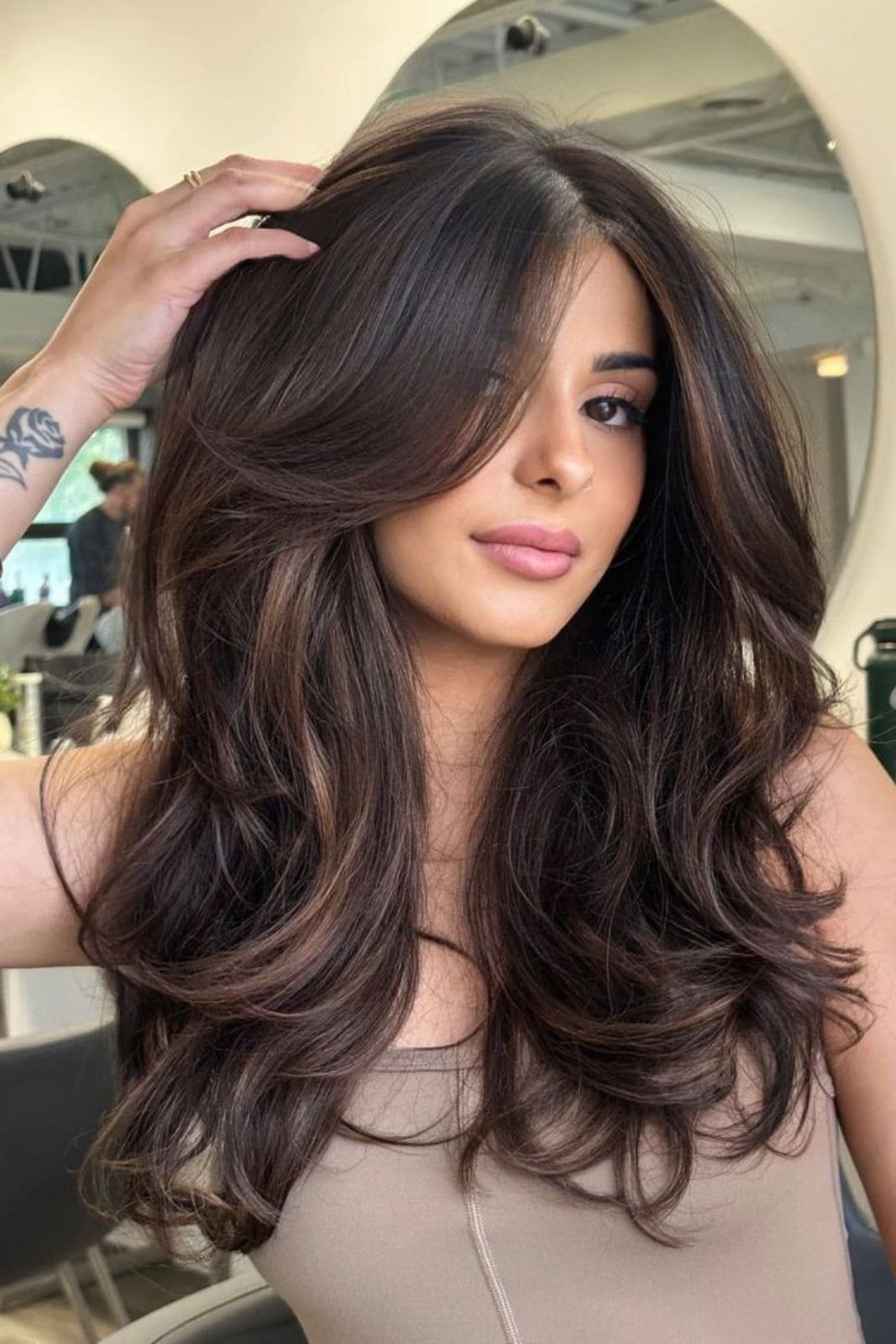 Mid-Back Straight Hair With Light Brown Balayage — Classy Light Brown Balayage