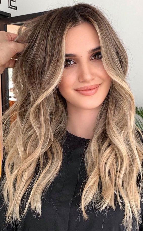 Shoulder Layers With Face-Framing Blonde — Classy Light Brown Hair with Blonde