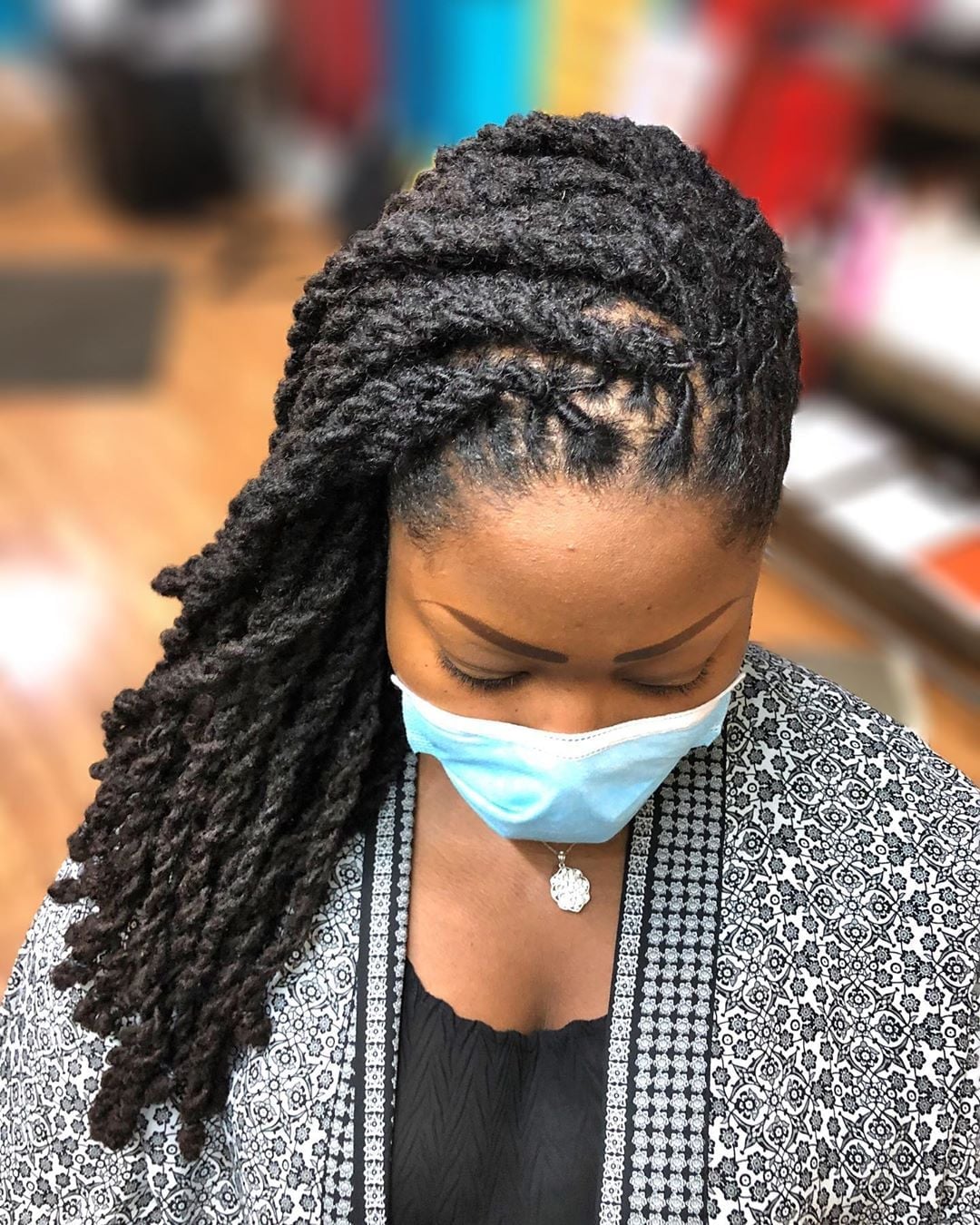 Mid-Back Wavy Locs With Blonde Highlights — Classy Locs Hair