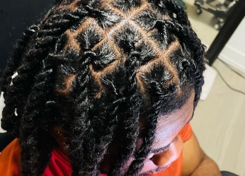 Shoulder Length Black Locs Diamond Parting, Coily — Classy Locs Hair