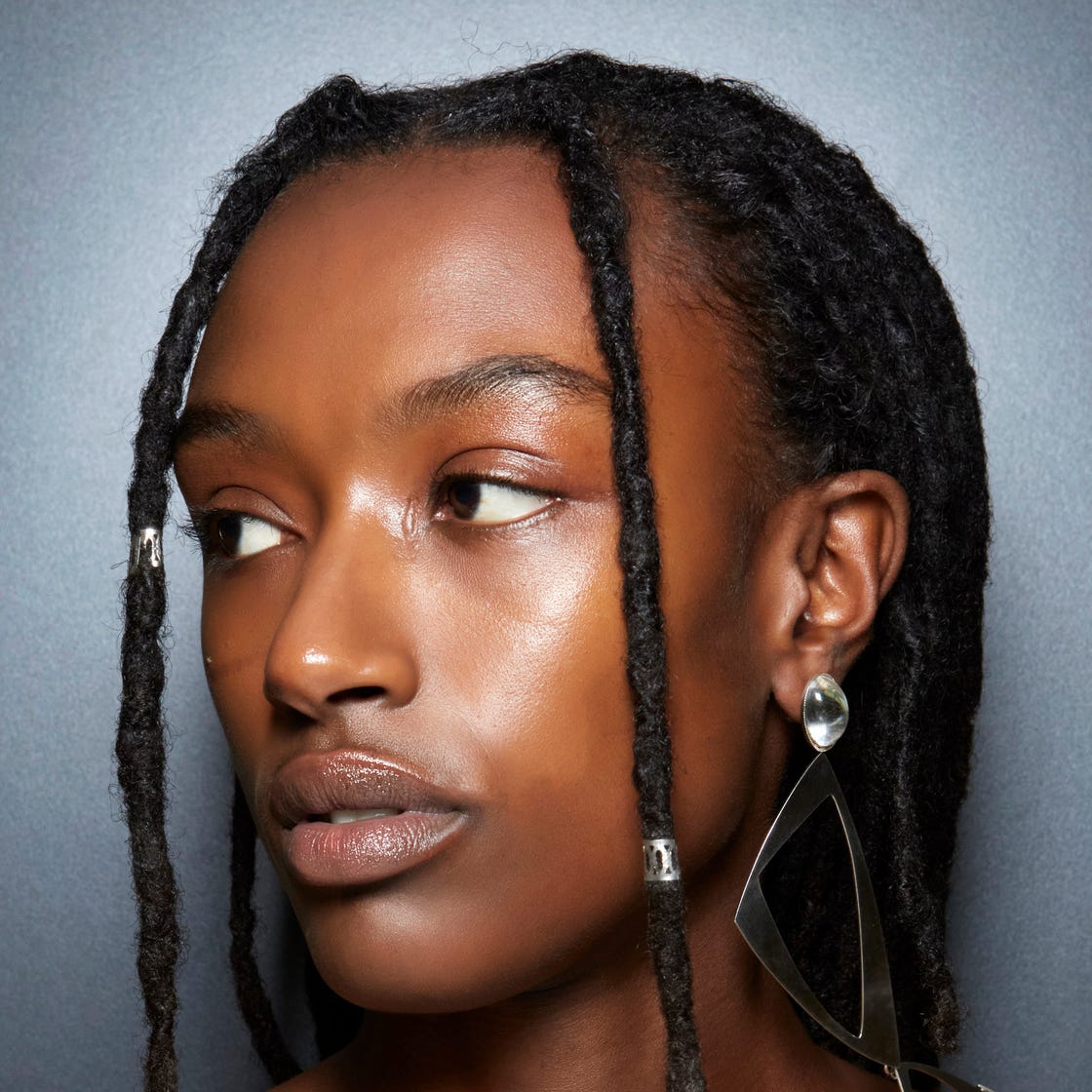Shoulder Length Black Locs With Metal Cuffs — Classy Locs Hair