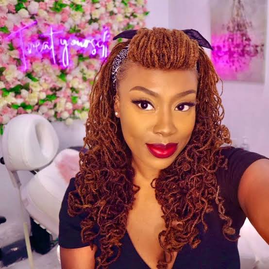 Shoulder Length Auburn Micro Locs With Fringe — Classy Locs Hair
