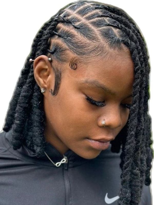 Shoulder Length Locs With Scalp Braids — Classy Locs Hair