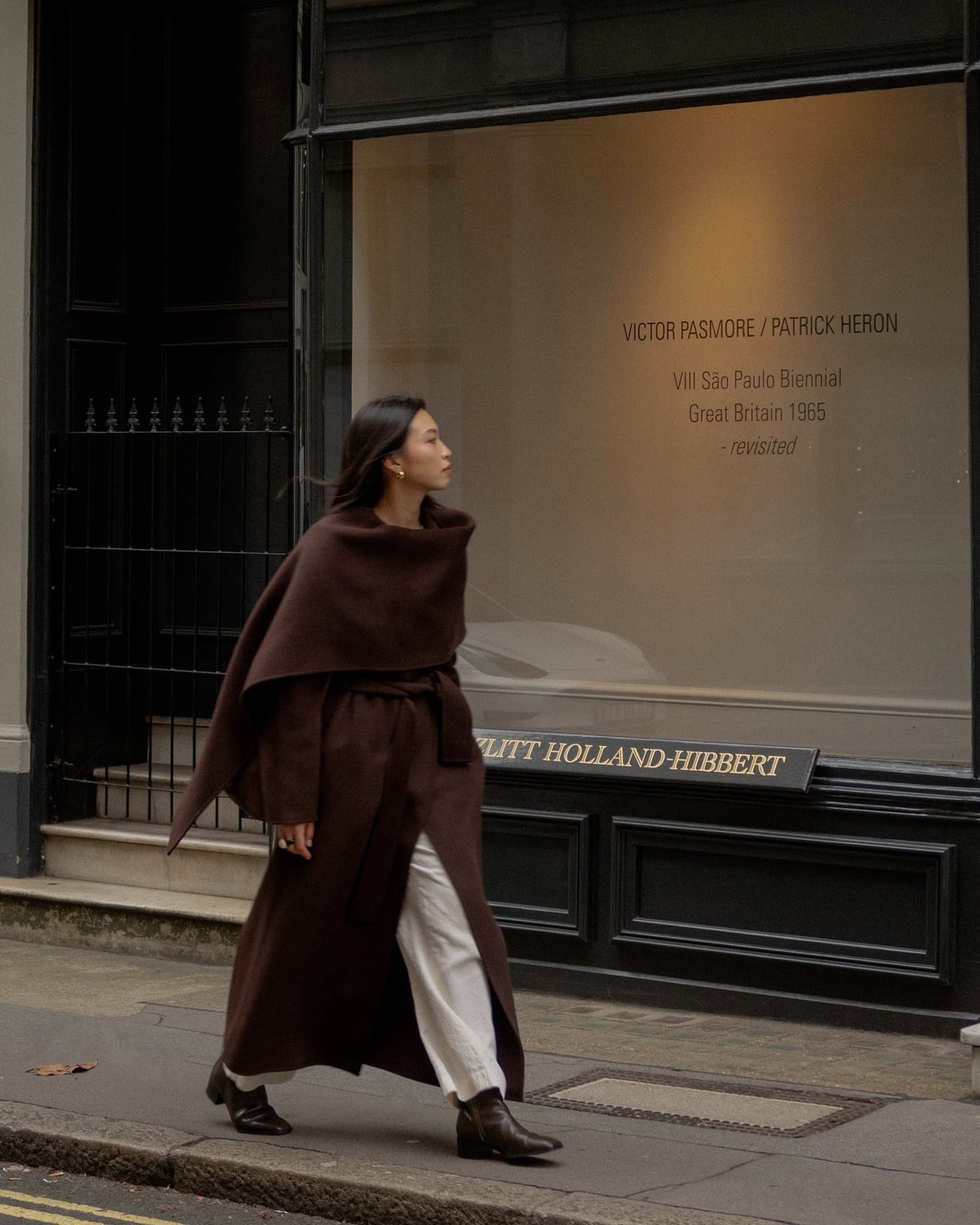 Belted Brown Coat with Cape Overlay Belted Brown Coat with Cape Overlay — Classy London Outfits