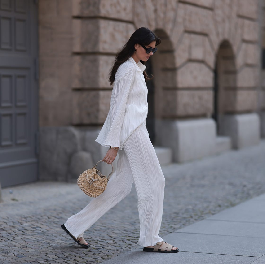 White Pleated Wide Leg Trousers White Pleated Wide Leg Trousers — Classy London Outfits