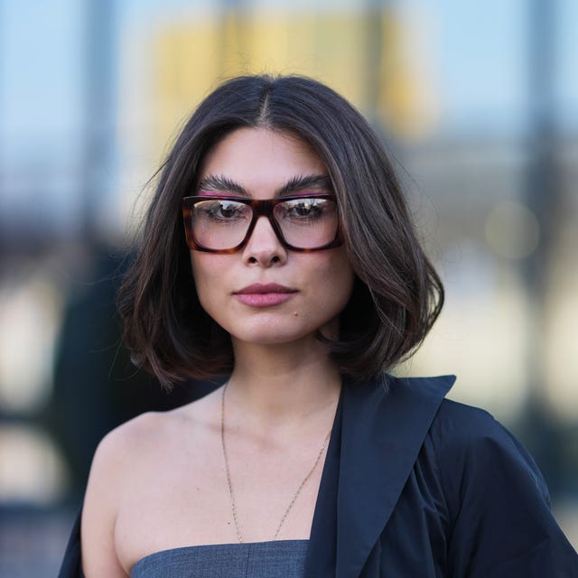 Dark Brown Bob With Face-Framing Curtain Bangs — Classy Long Bob