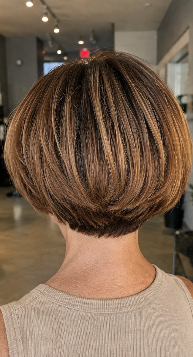 Stacked Bob Around The Ear — Classy Long Bob