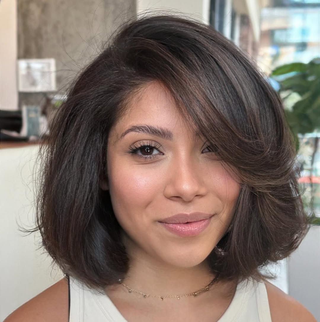 Collarbone Layered Bob With Side-Swept Bangs — Classy Long Bob