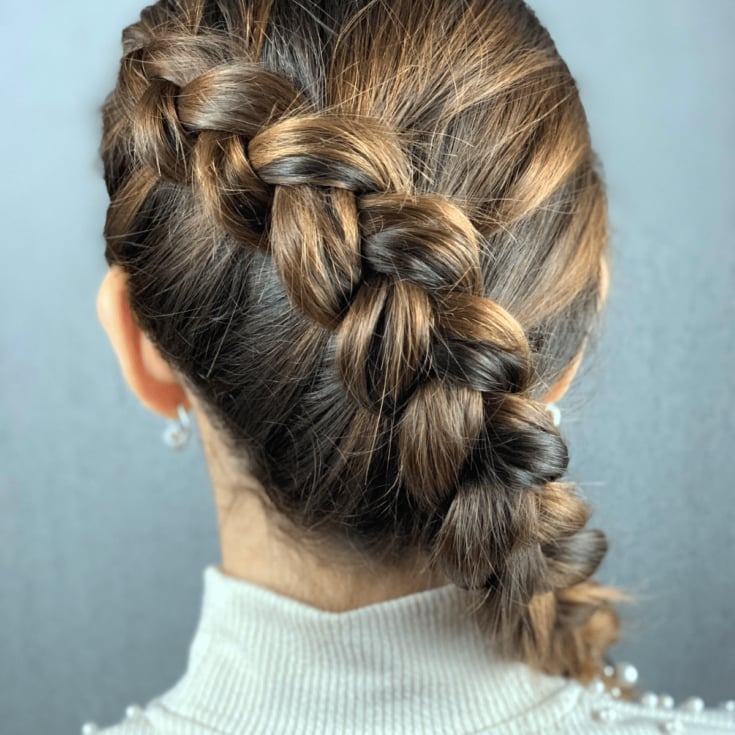 Collarbone Side Braid With Blonde Highlights — Classy Long Braids