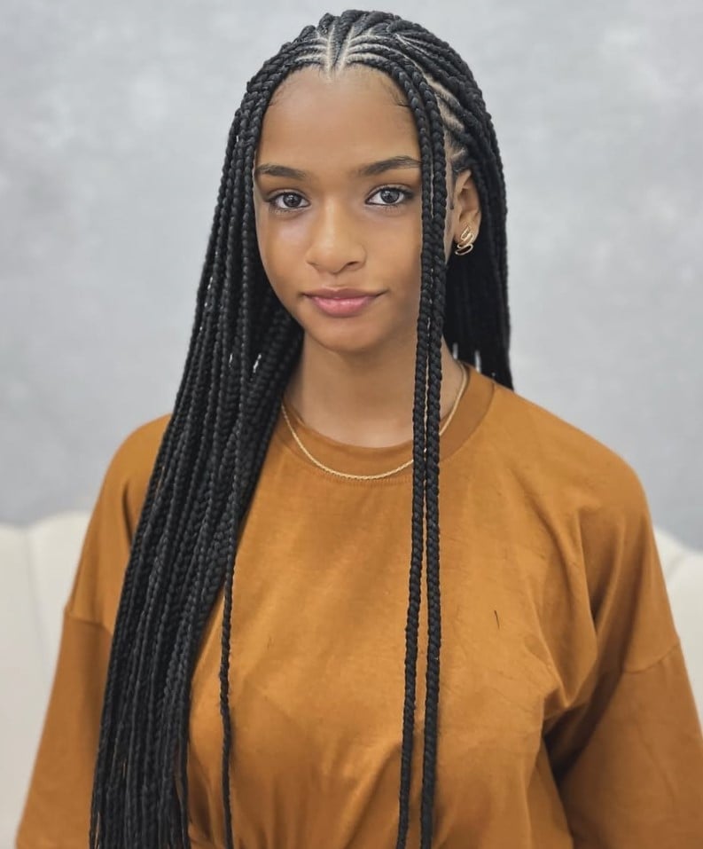 Sleek Mid-Back Black Box Braids — Classy Long Braids