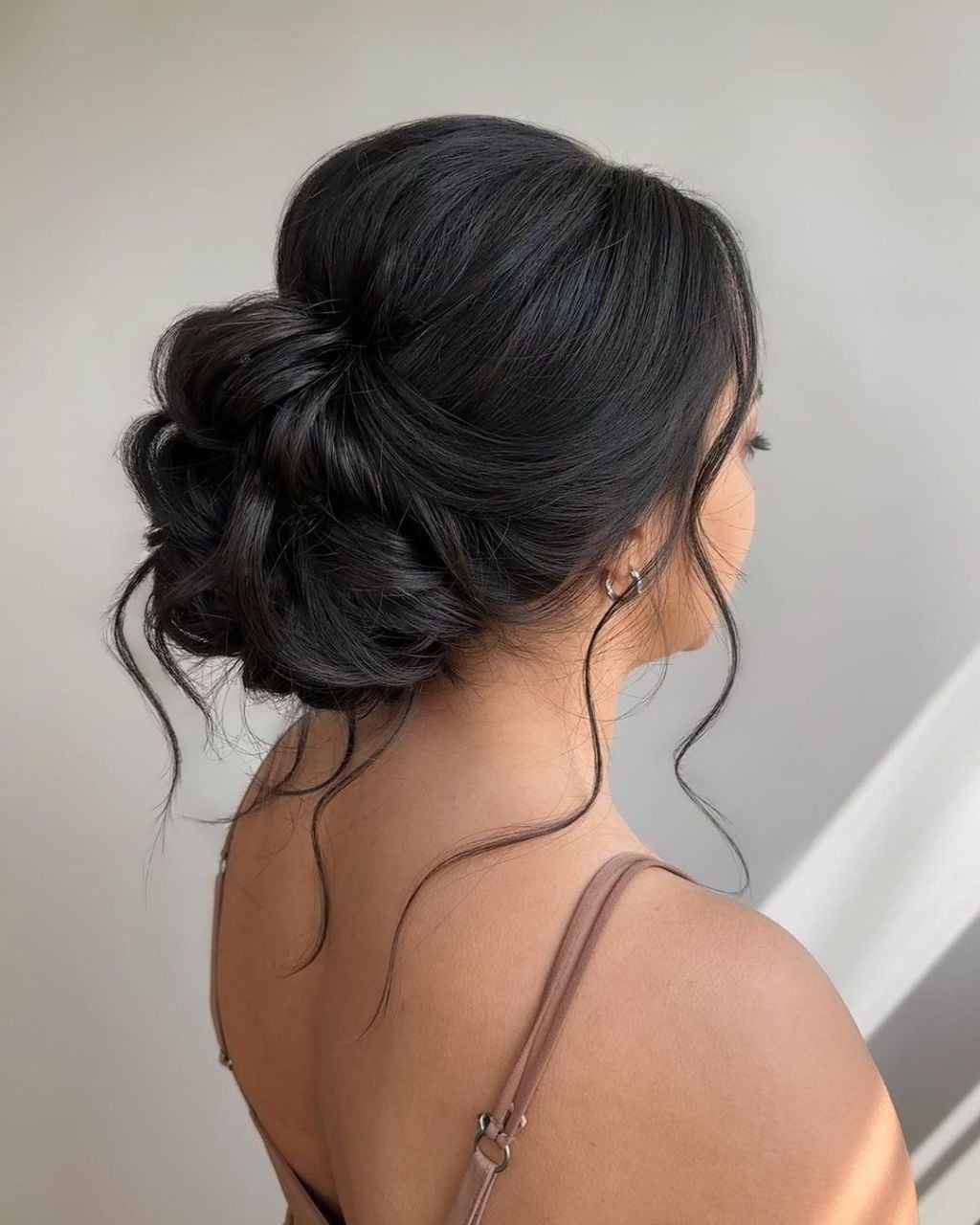 Dark Brown Loose Updo With Soft Curls Dark Brown Loose Updo With Soft Curls — Classy Loose Updo