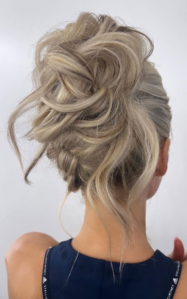 Ash Blonde Messy Updo With Darker Roots Ash Blonde Messy Updo With Darker Roots — Classy Loose Updo