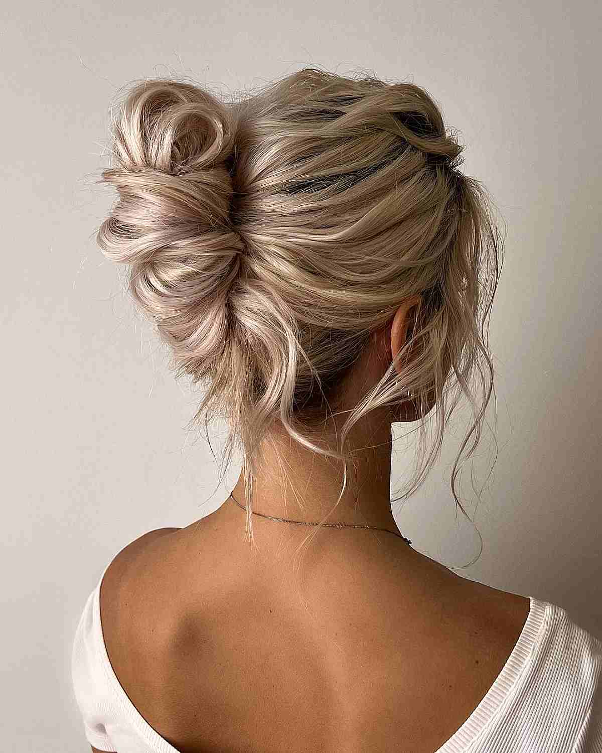 Ash Blonde Updo With Pink Tones Ash Blonde Updo With Pink Tones — Classy Loose Updo