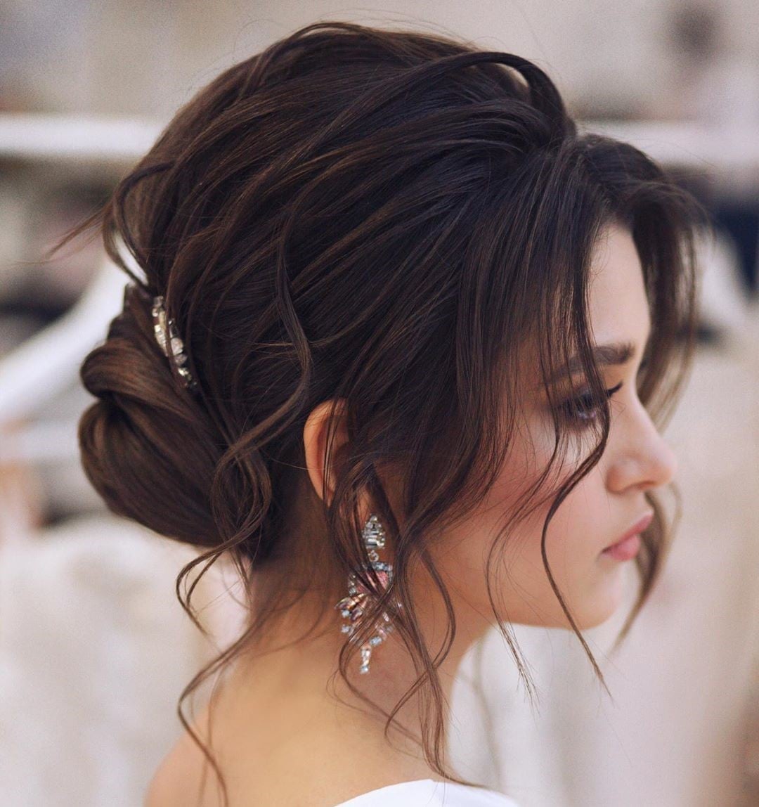 Dark Brown Twisted Updo With Face-Framing Pieces Dark Brown Twisted Updo With Face-Framing Pieces — Classy Loose Updo