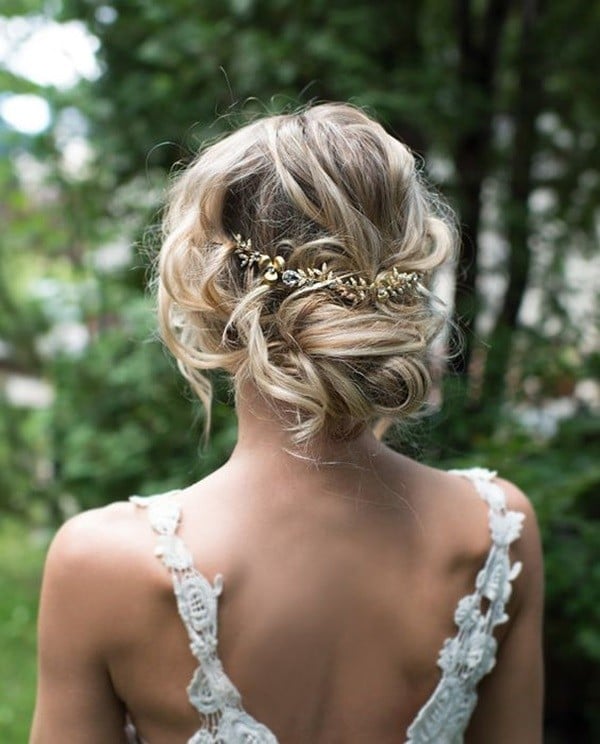 Light Blonde Romantic Bun With Wispy Bangs — Classy Low Bun Wedding Hair