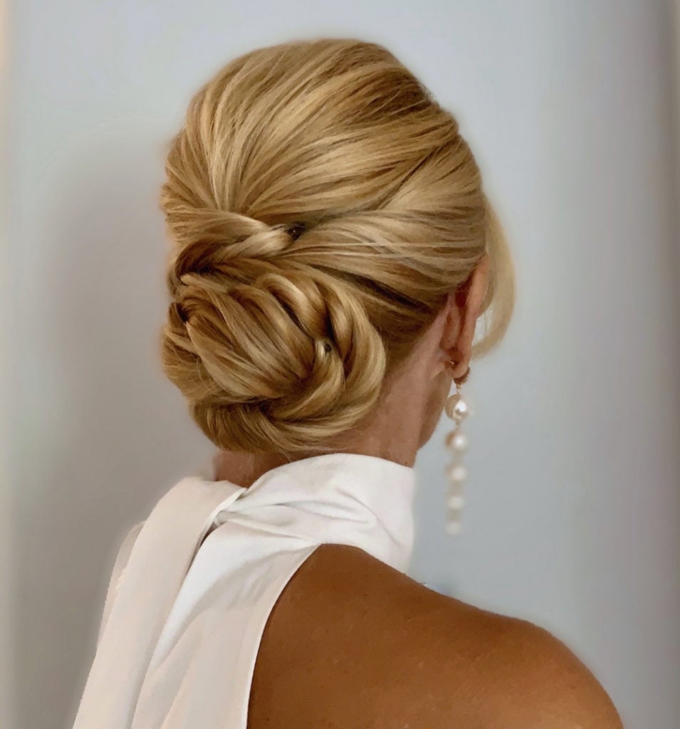 Sophisticated Blonde Twisted Low Bun — Classy Low Bun Wedding Hair
