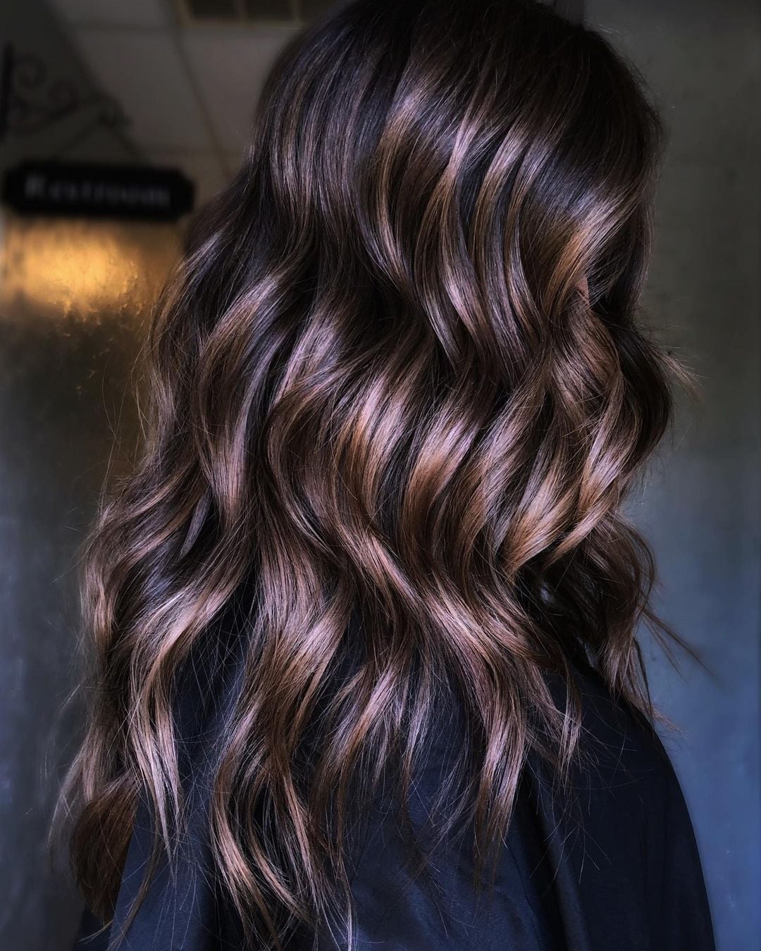 Mid-Back Dark Brown With Ash Brown Highlights — Classy Lowlights for Brunettes