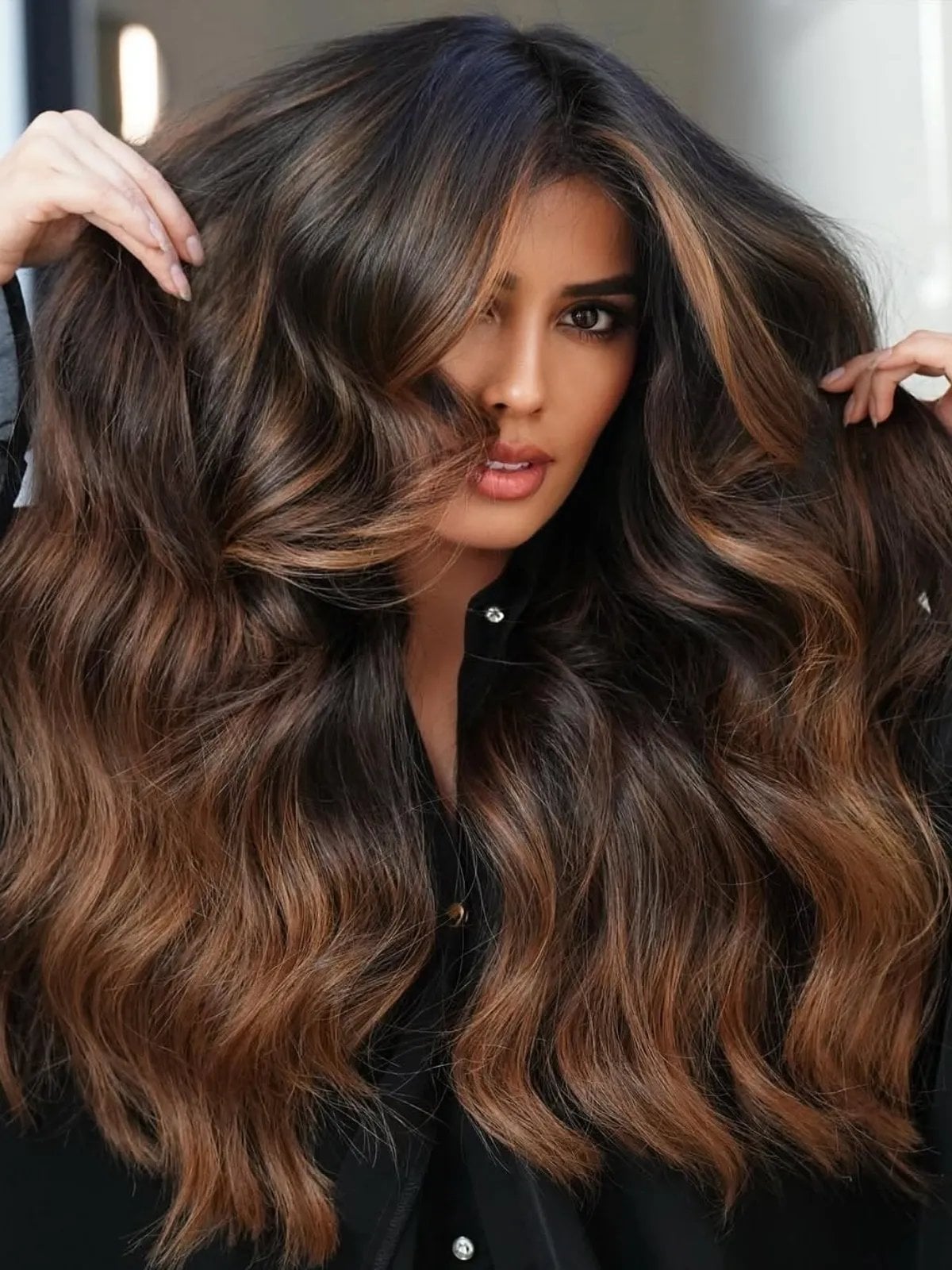 Mid-Back Mocha Brown With Darker Brown Lowlights — Classy Lowlights for Brunettes