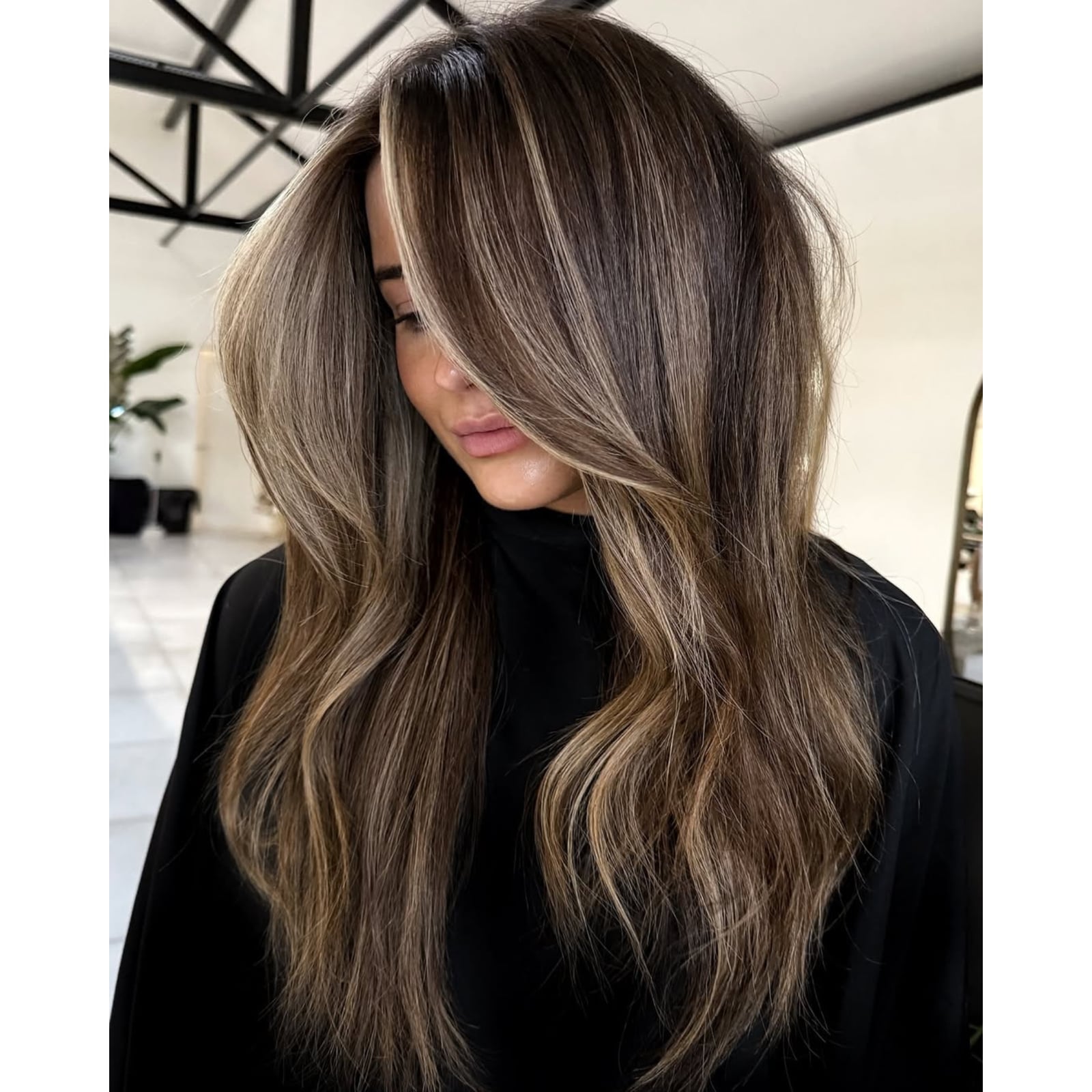 Mid-Back Dark Brown With Lighter Brown Lowlights Via Reverse Balayage — Classy Lowlights for Brunettes