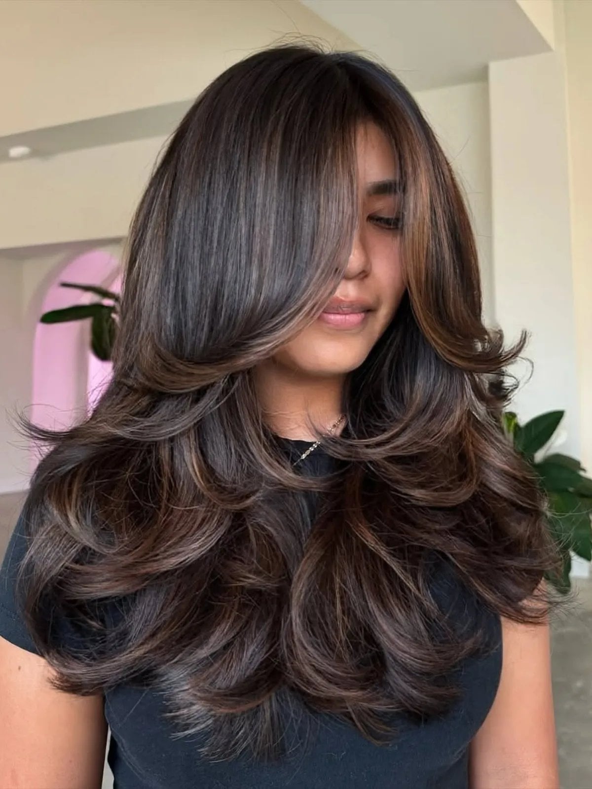 Mocha Brown With Darker Brown Lowlights — Classy Lowlights for Brunettes