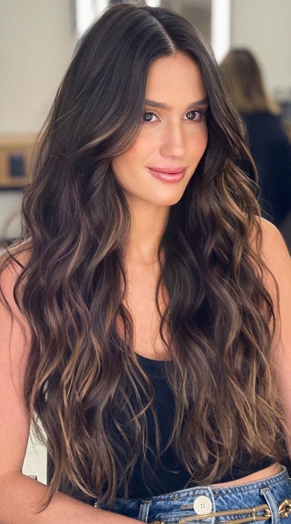 Dark Chocolate With Lighter Brown Lowlights — Classy Lowlights for Brunettes