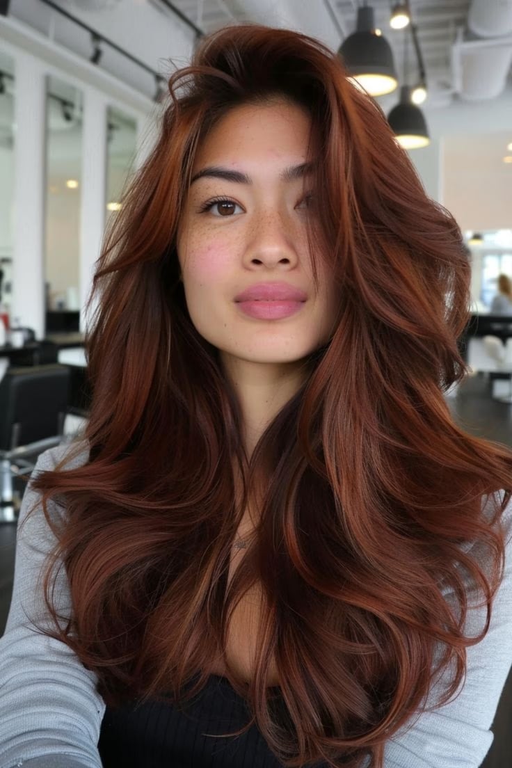 Mid-Back Layers With Subtle Lighter Tones — Classy Mahogany Hair