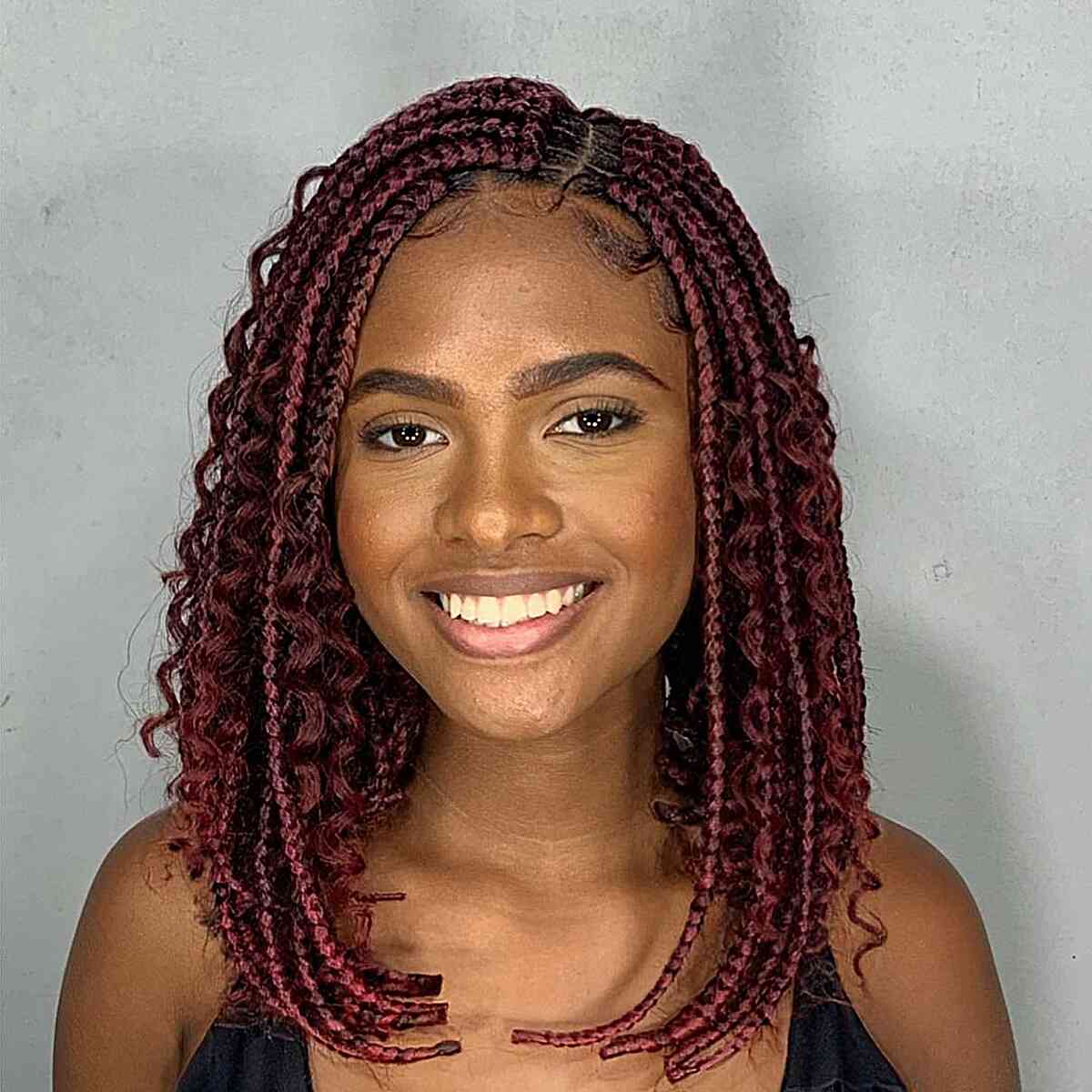 Medium Box Braids With Curly Ends Medium Box Braids With Curly Ends — Classy Medium Braids