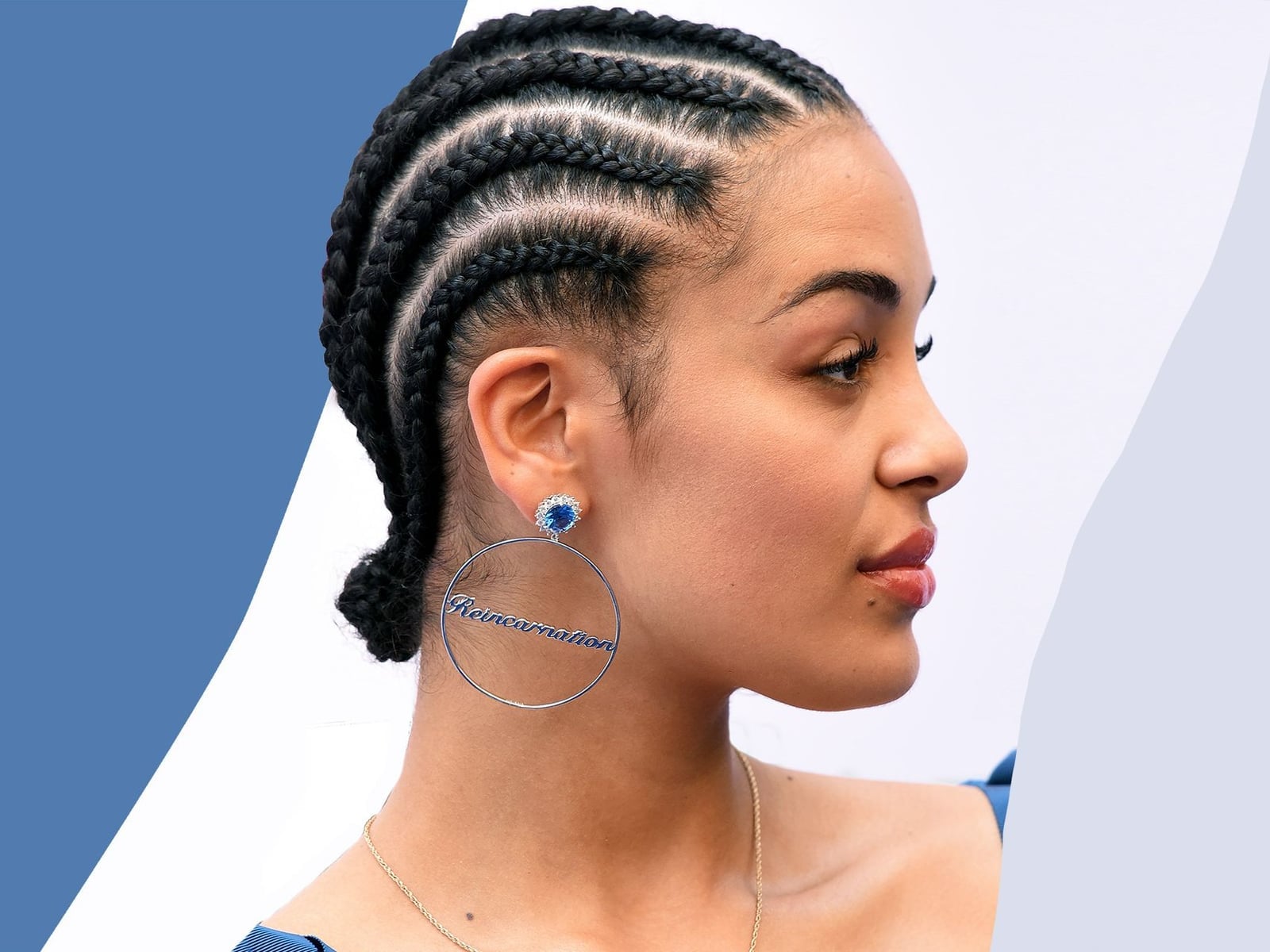 Geometric Cornrows To Shoulders Geometric Cornrows To Shoulders — Classy Medium Braids