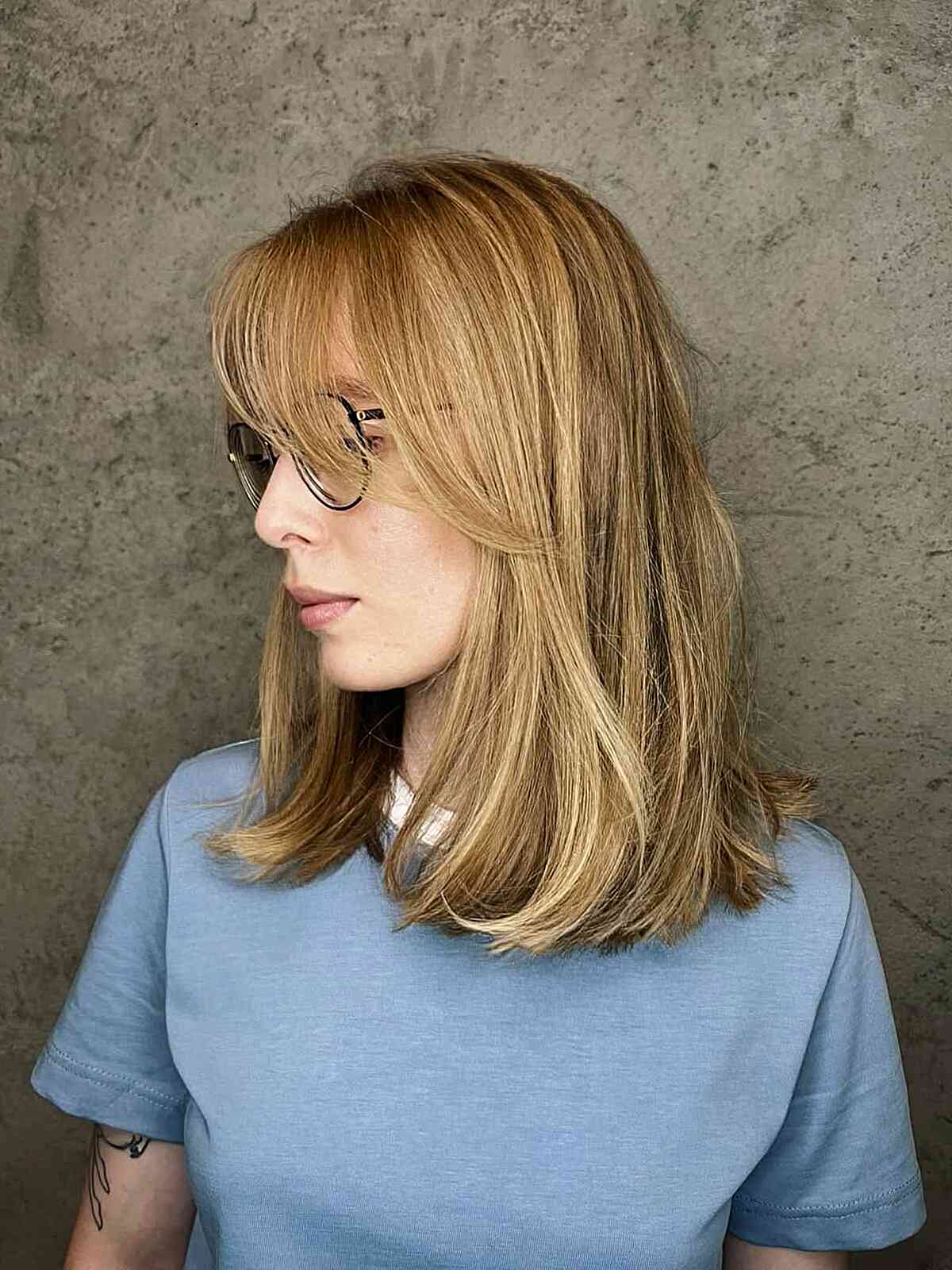 Collarbone Layers With Curtain Bangs Blowout — Classy Medium Length Haircuts