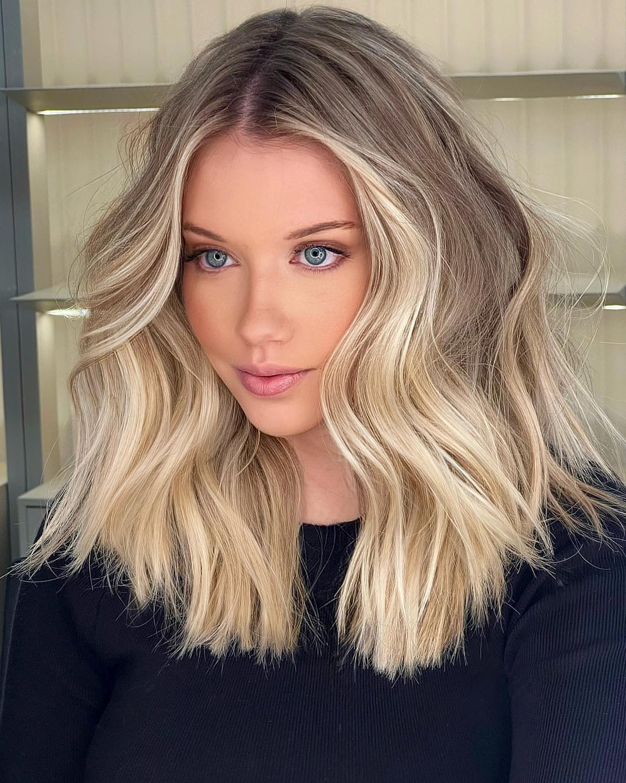 Collarbone Lob With Soft Curtain Bangs — Classy Medium Length Haircuts