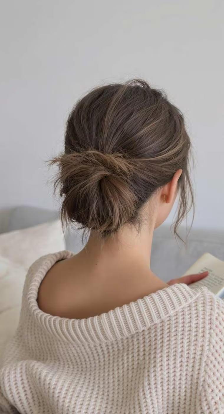 Low Medium Brown Messy Bun Low Medium Brown Messy Bun — Classy Messy Bun Outfit