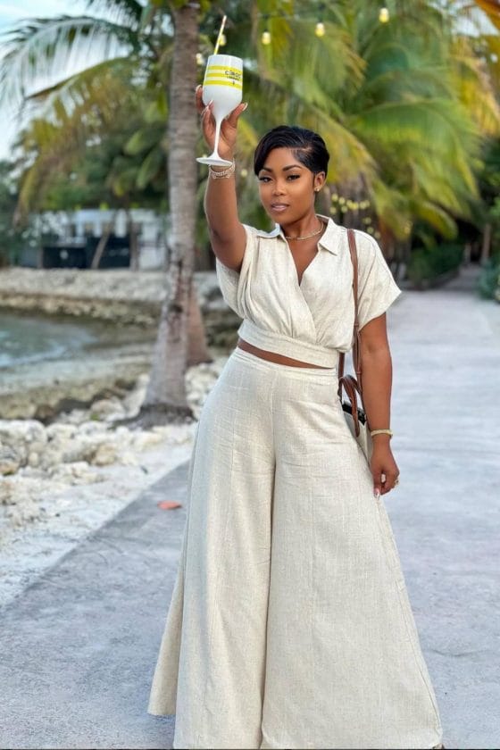 Neutral Linen Set for Relaxed Resort Style — Classy Miami Outfits