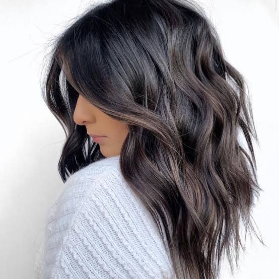 Dark Brown Lob With Subtle Layers And Curtain Bangs, Collarbone Dark Brown Lob With Subtle Layers And Curtain Bangs, Collarbone — Classy Mid Length Haircuts