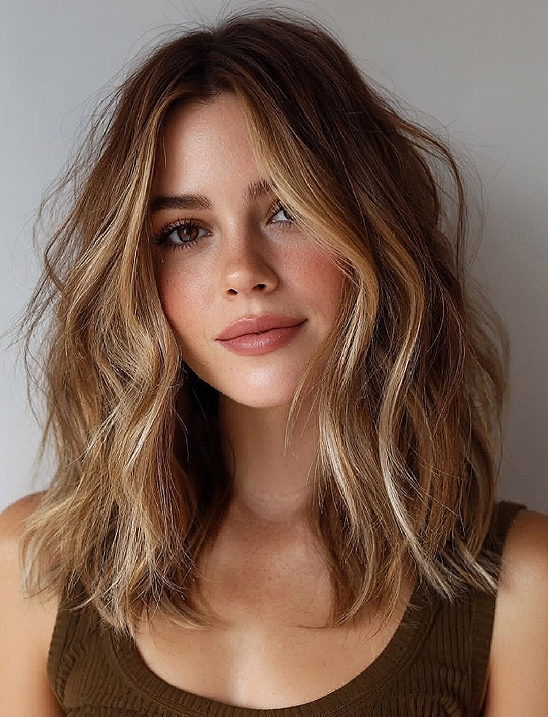 Shoulder Length Lob With Glossy Waves Shoulder Length Lob With Glossy Waves — Classy Mid Length Haircuts