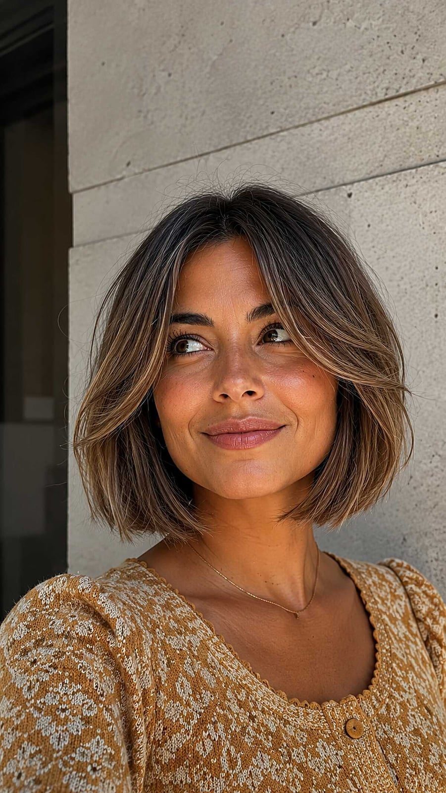 Chin Length Bob With Curtain Bangs Chin Length Bob With Curtain Bangs — Classy Middle Part Bob