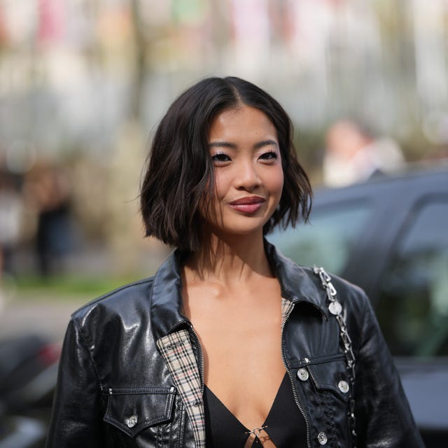 Natural Dark Brown Bob With Subtle Waves Natural Dark Brown Bob With Subtle Waves — Classy Middle Part Bob