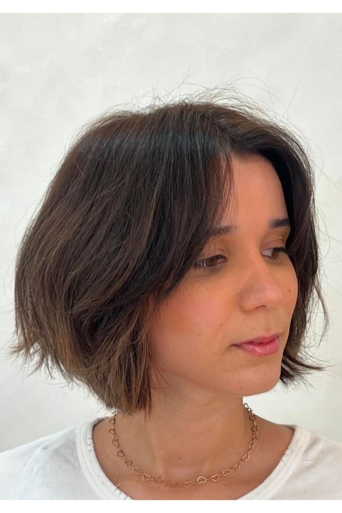 French Bob With Blunt Bangs French Bob With Blunt Bangs — Classy Middle Part Bob