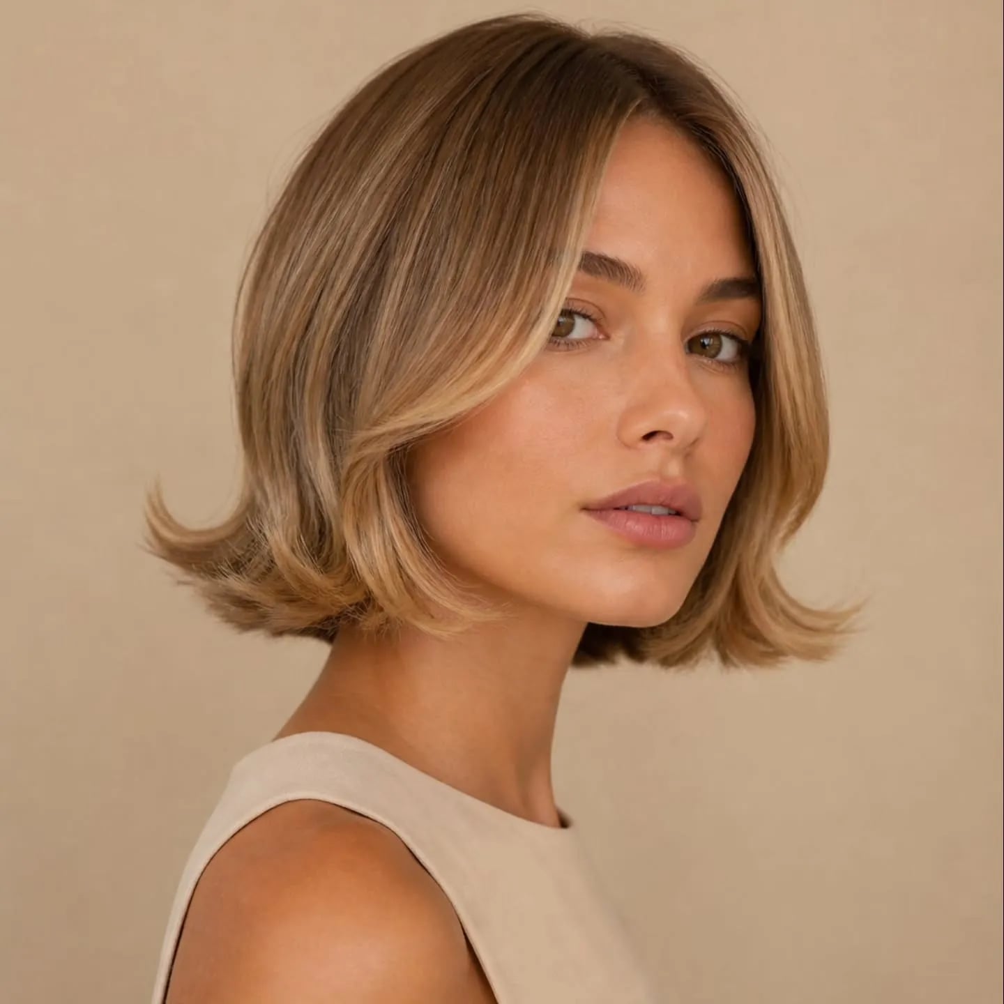 Polished Bob With Ash Blonde Highlights Polished Bob With Ash Blonde Highlights — Classy Middle Part Bob
