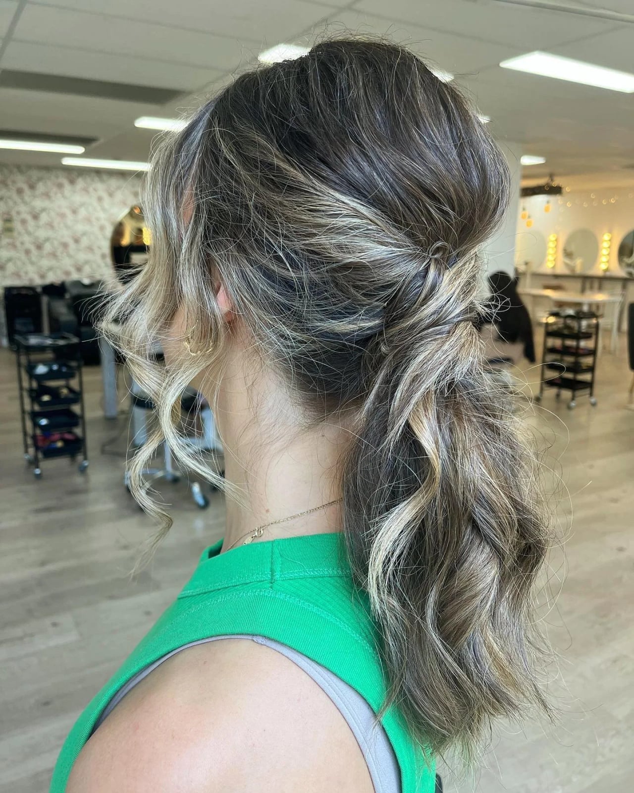 Dark Blonde Ponytail With Twisted Detail Dark Blonde Ponytail With Twisted Detail — Classy Middle Part Ponytail