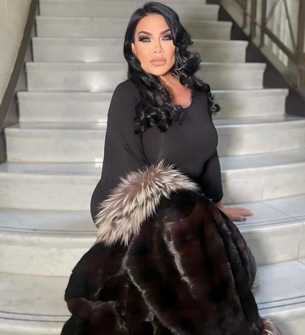 Luxurious Dark Fur Coat With Trim — Classy Mob Wife Outfits