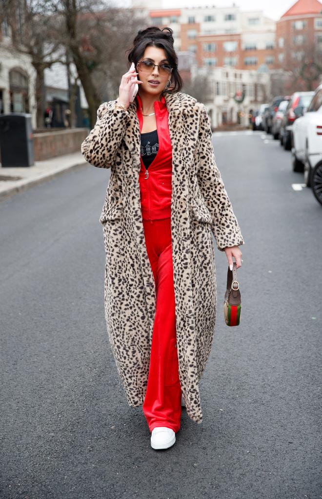 Leopard Print Coat With Velour Tracksuit — Classy Mob Wife Outfits
