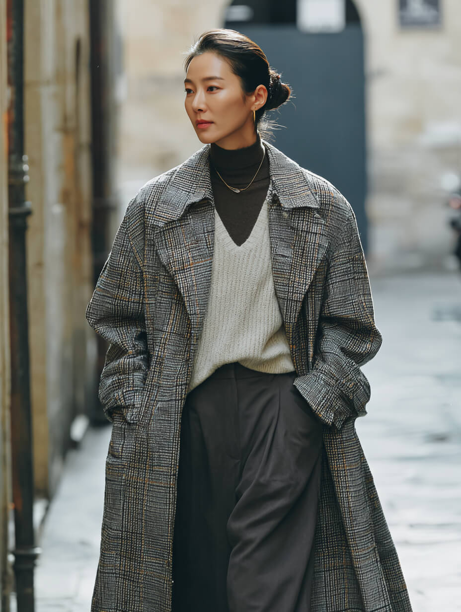 Layered Plaid Trench Coat Outfit Layered Plaid Trench Coat Outfit — Classy Modest Outfits