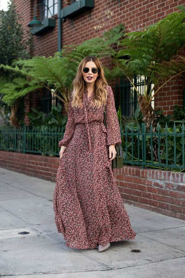 Floral Print Flowy Maxi Dress for Daytime Floral Print Flowy Maxi Dress for Daytime — Classy Modest Outfits