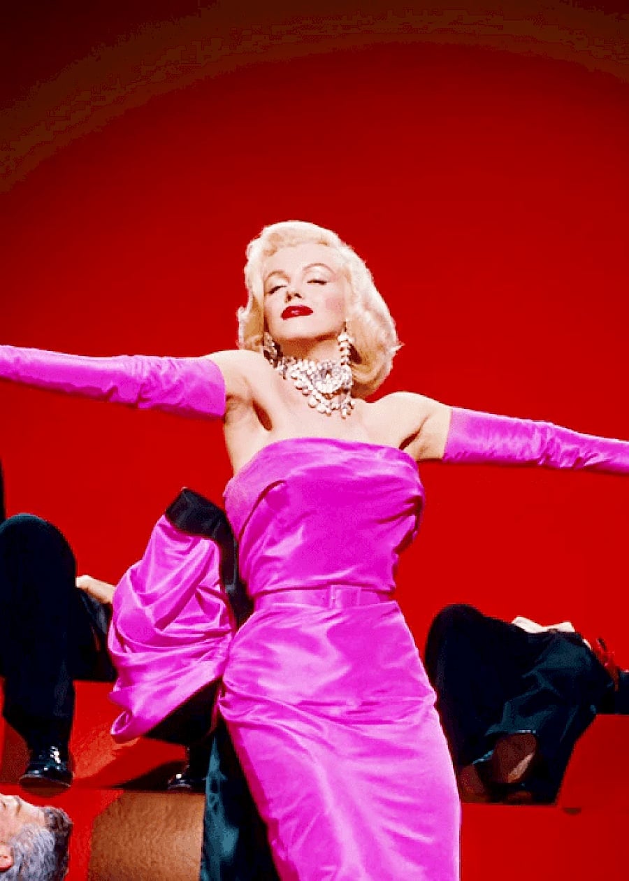 Vibrant Hot Pink Strapless Column Gown — Classy Movies Dresses
