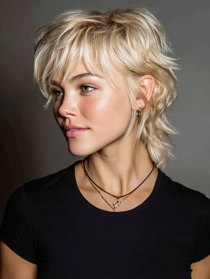 Ash Blonde Mullet With Choppy Layers — Classy Mullet Hair