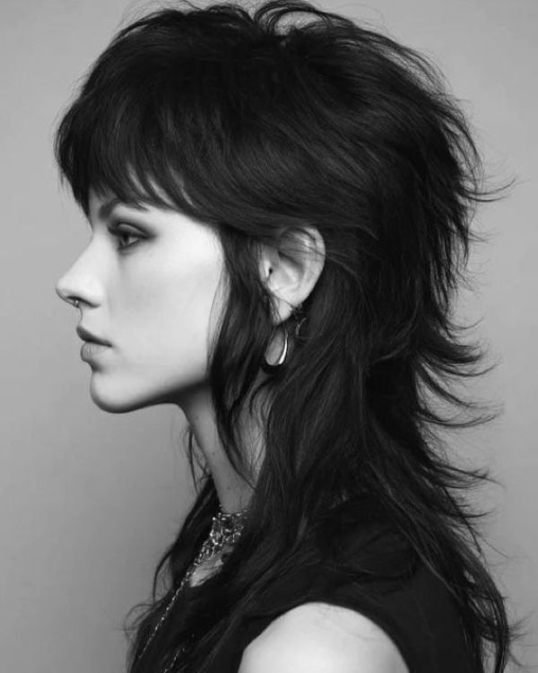 Dark Brown Mullet With Face-Framing Layers — Classy Mullet Hair